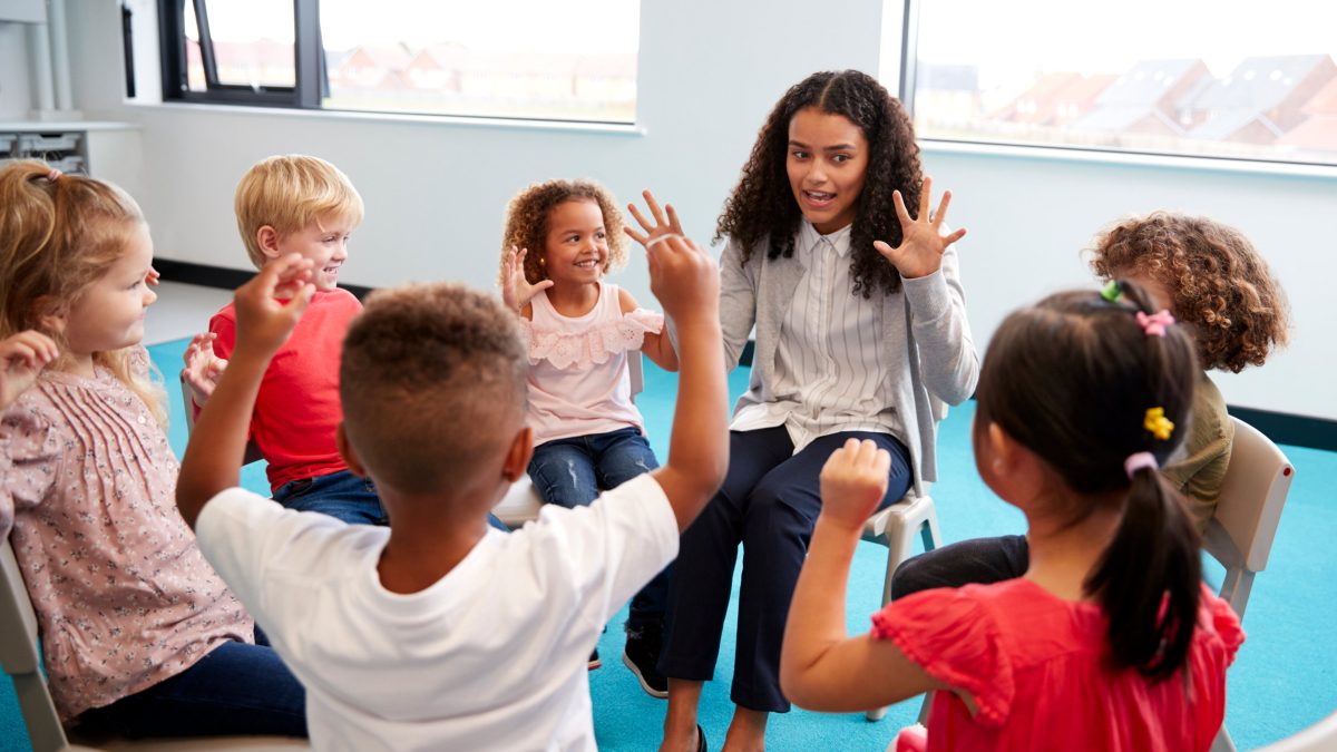 Kids With Teacher Learning
